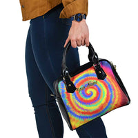 Colorful Tie Dye Spiral Goft Shoulder Handbag Custom Name in Retro Psychedelic Style Design - Wonder Print Shop