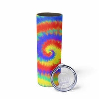 Colorful Tie Dye Spiral Goft Skinny Tumbler Custom Name in Retro Psychedelic Style Design - Wonder Print Shop