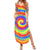 Colorful Tie Dye Spiral Goft Summer Maxi Dress Custom Name in Retro Psychedelic Style Design - Wonder Print Shop