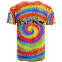 Colorful Tie Dye Spiral Goft T Shirt Custom Name in Retro Psychedelic Style Design - Wonder Print Shop