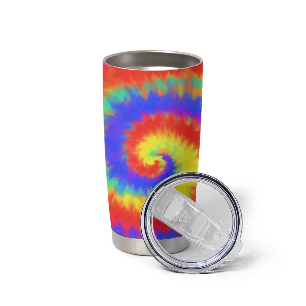 Colorful Tie Dye Spiral Goft Tumbler Cup Custom Name in Retro Psychedelic Style Design - Wonder Print Shop