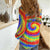 Colorful Tie Dye Spiral Goft Women Casual Shirt Custom Name in Retro Psychedelic Style Design - Wonder Print Shop