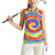Colorful Tie Dye Spiral Goft Women Sleeveless Polo Shirt Custom Name in Retro Psychedelic Style Design - Wonder Print Shop