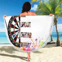 Custom Name Darts Beach Blanket Funny Dartboards Colorful Paint Aim Shoot Swear Repeat - Wonder Print Shop