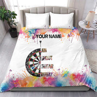 Custom Name Darts Bedding Set Funny Dartboards Colorful Paint Aim Shoot Swear Repeat - Wonder Print Shop