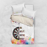 Custom Name Darts Bedding Set Funny Dartboards Colorful Paint Aim Shoot Swear Repeat - Wonder Print Shop