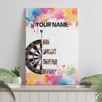 Custom Name Darts Canvas Wall Art Funny Dartboards Colorful Paint Aim Shoot Swear Repeat - Wonder Print Shop