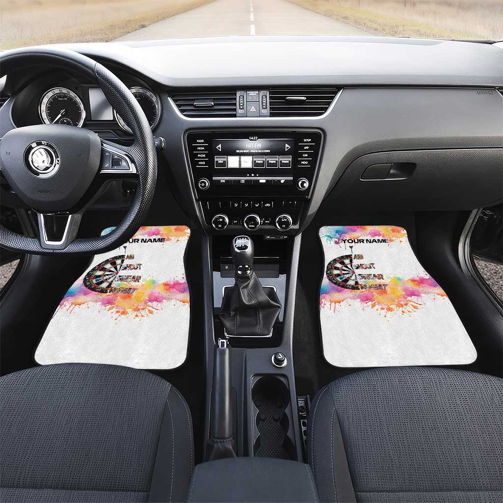 Custom Name Darts Car Mats Funny Dartboards Colorful Paint Aim Shoot Swear Repeat - Wonder Print Shop