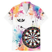 Custom Name Darts Family Matching Mermaid Dress and Hawaiian Shirt Funny Dartboards Colorful Paint Aim Shoot Swear Repeat - Wonder Print Shop