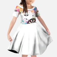 Custom Name Darts Family Matching Off Shoulder Maxi Dress and Hawaiian Shirt Funny Dartboards Colorful Paint Aim Shoot Swear Repeat - Wonder Print Shop