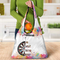 Custom Name Darts Grocery Bag Funny Dartboards Colorful Paint Aim Shoot Swear Repeat - Wonder Print Shop