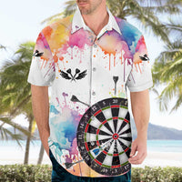 Custom Name Darts Hawaiian Shirt Funny Dartboards Colorful Paint Aim Shoot Swear Repeat - Wonder Print Shop