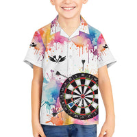 Custom Name Darts Hawaiian Shirt Funny Dartboards Colorful Paint Aim Shoot Swear Repeat - Wonder Print Shop