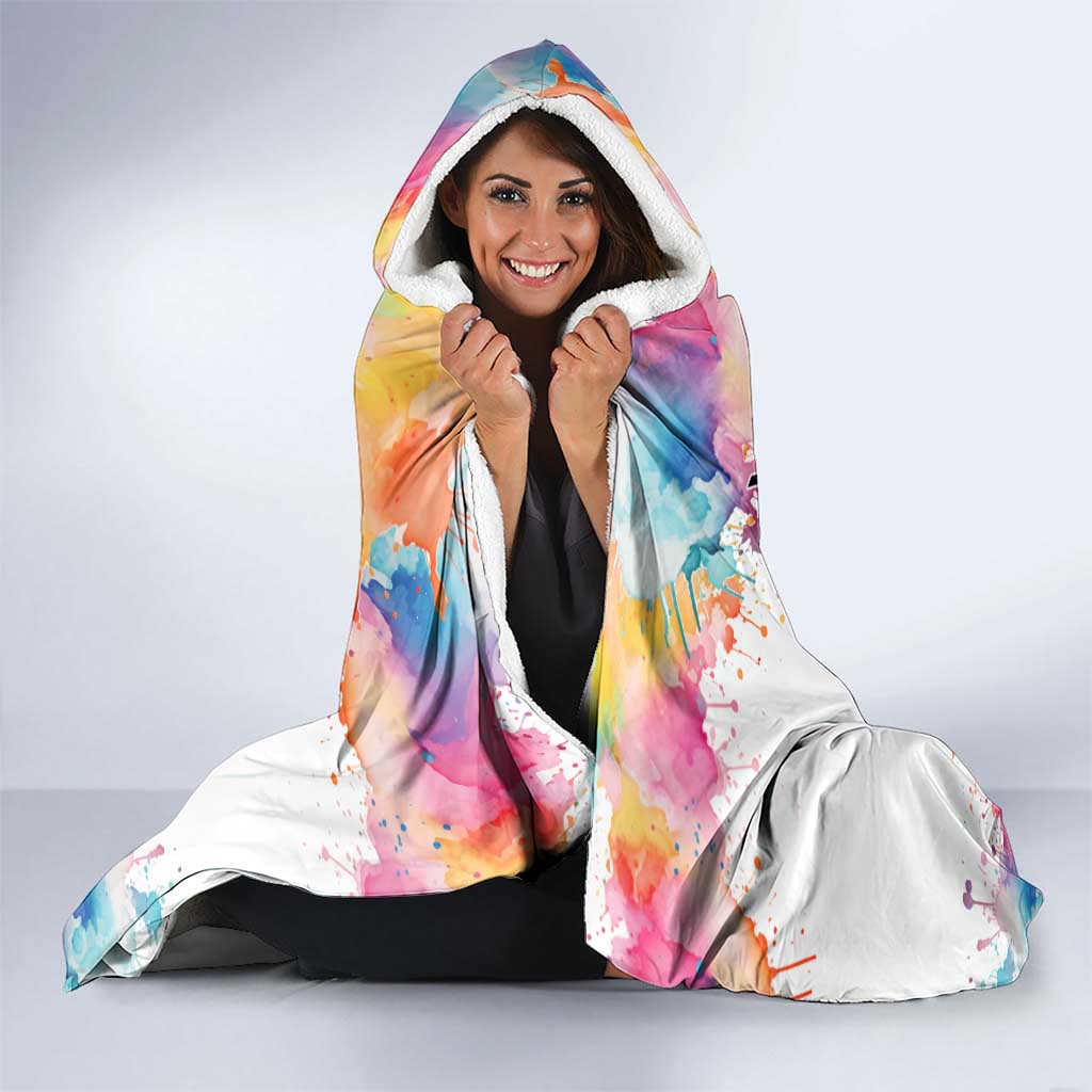 Custom Name Darts Hooded Blanket Funny Dartboards Colorful Paint Aim Shoot Swear Repeat - Wonder Print Shop