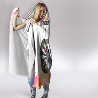 Custom Name Darts Hooded Blanket Funny Dartboards Colorful Paint Aim Shoot Swear Repeat - Wonder Print Shop