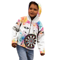 Custom Name Darts Kid Hoodie Funny Dartboards Colorful Paint Aim Shoot Swear Repeat - Wonder Print Shop