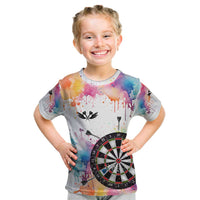 Custom Name Darts Kid T Shirt Funny Dartboards Colorful Paint Aim Shoot Swear Repeat - Wonder Print Shop