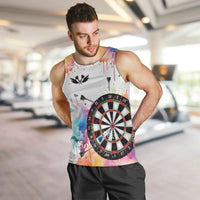Custom Name Darts Men Tank Top Funny Dartboards Colorful Paint Aim Shoot Swear Repeat - Wonder Print Shop