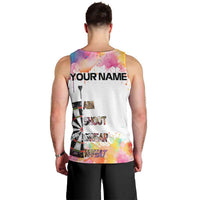Custom Name Darts Men Tank Top Funny Dartboards Colorful Paint Aim Shoot Swear Repeat - Wonder Print Shop