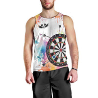 Custom Name Darts Men Tank Top Funny Dartboards Colorful Paint Aim Shoot Swear Repeat - Wonder Print Shop