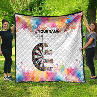 Custom Name Darts Quilt Funny Dartboards Colorful Paint Aim Shoot Swear Repeat - Wonder Print Shop