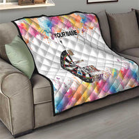 Custom Name Darts Quilt Funny Dartboards Colorful Paint Aim Shoot Swear Repeat - Wonder Print Shop