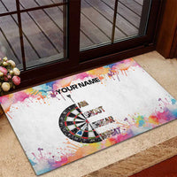 Custom Name Darts Rubber Doormat Funny Dartboards Colorful Paint Aim Shoot Swear Repeat - Wonder Print Shop