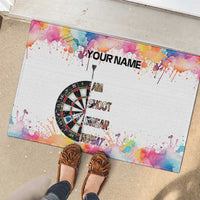 Custom Name Darts Rubber Doormat Funny Dartboards Colorful Paint Aim Shoot Swear Repeat - Wonder Print Shop