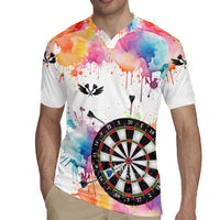 Custom Name Darts Rugby Jersey Funny Dartboards Colorful Paint Aim Shoot Swear Repeat - Wonder Print Shop