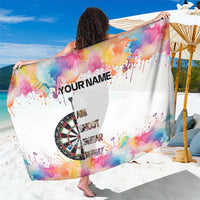 Custom Name Darts Sarong Funny Dartboards Colorful Paint Aim Shoot Swear Repeat - Wonder Print Shop