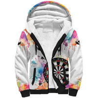 Custom Name Darts Sherpa Hoodie Funny Dartboards Colorful Paint Aim Shoot Swear Repeat - Wonder Print Shop