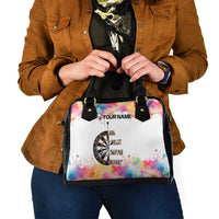 Custom Name Darts Shoulder Handbag Funny Dartboards Colorful Paint Aim Shoot Swear Repeat - Wonder Print Shop