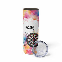 Custom Name Darts Skinny Tumbler Funny Dartboards Colorful Paint Aim Shoot Swear Repeat - Wonder Print Shop