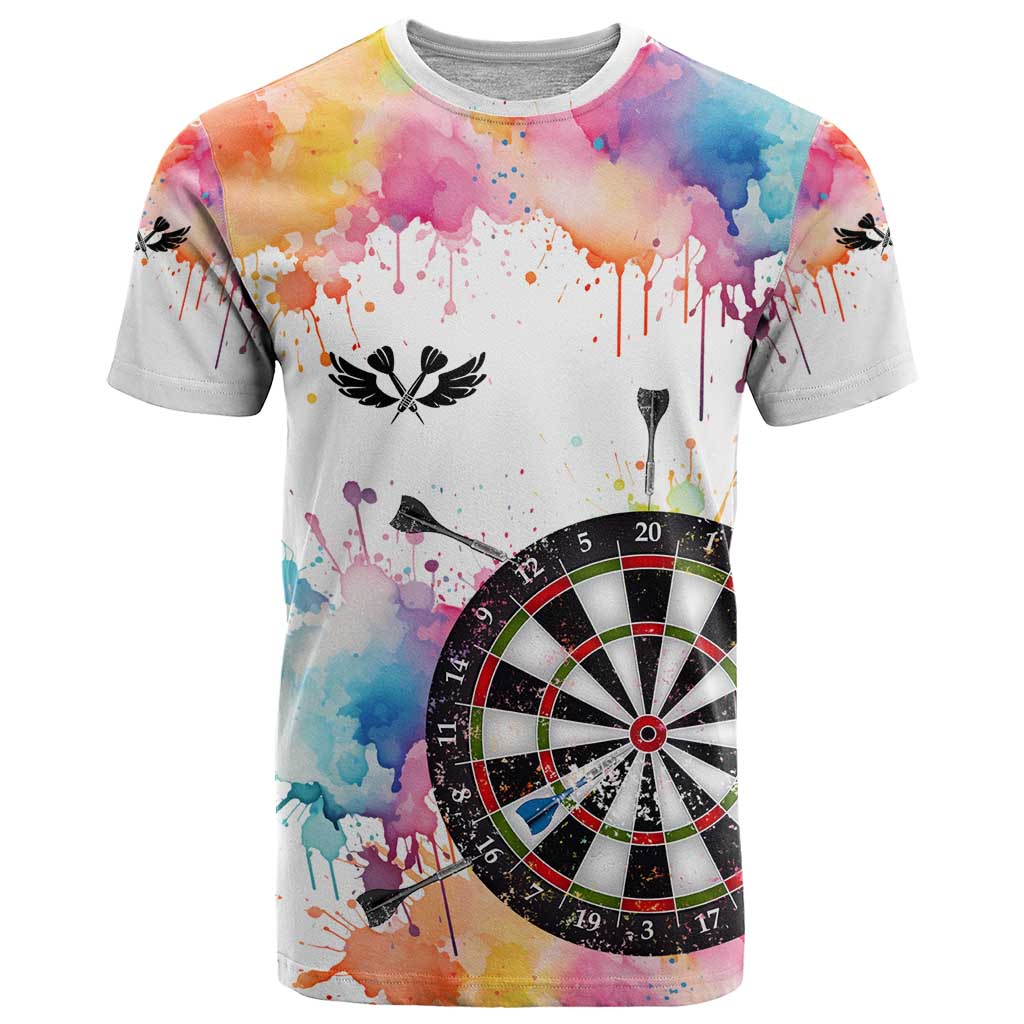 Custom Name Darts T Shirt Funny Dartboards Colorful Paint Aim Shoot Swear Repeat - Wonder Print Shop