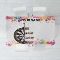 Custom Name Darts Tablecloth Funny Dartboards Colorful Paint Aim Shoot Swear Repeat - Wonder Print Shop