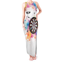 Custom Name Darts Tank Maxi Dress Funny Dartboards Colorful Paint Aim Shoot Swear Repeat - Wonder Print Shop