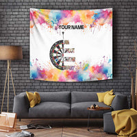 Custom Name Darts Tapestry Funny Dartboards Colorful Paint Aim Shoot Swear Repeat - Wonder Print Shop