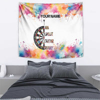 Custom Name Darts Tapestry Funny Dartboards Colorful Paint Aim Shoot Swear Repeat - Wonder Print Shop