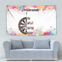 Custom Name Darts Tapestry Funny Dartboards Colorful Paint Aim Shoot Swear Repeat - Wonder Print Shop