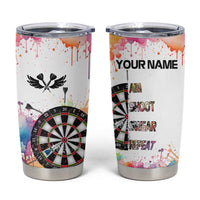 Custom Name Darts Tumbler Cup Funny Dartboards Colorful Paint Aim Shoot Swear Repeat - Wonder Print Shop