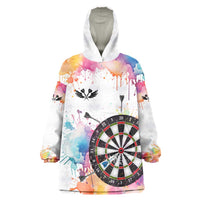 Custom Name Darts Wearable Blanket Hoodie Funny Dartboards Colorful Paint Aim Shoot Swear Repeat - Wonder Print Shop