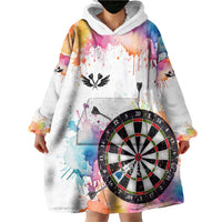 Custom Name Darts Wearable Blanket Hoodie Funny Dartboards Colorful Paint Aim Shoot Swear Repeat - Wonder Print Shop