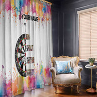 Custom Name Darts Window Curtain Funny Dartboards Colorful Paint Aim Shoot Swear Repeat - Wonder Print Shop