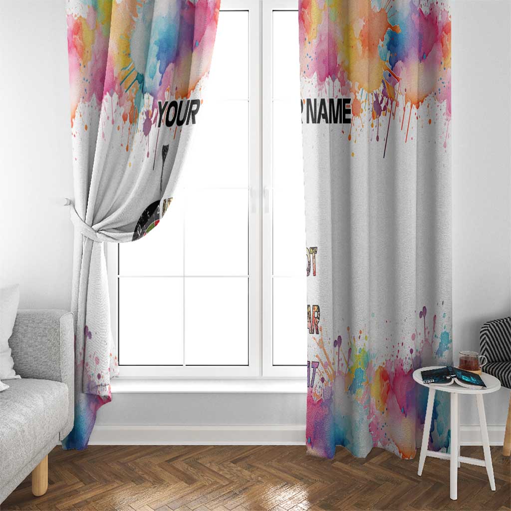 Custom Name Darts Window Curtain Funny Dartboards Colorful Paint Aim Shoot Swear Repeat - Wonder Print Shop
