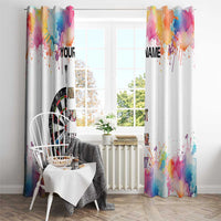 Custom Name Darts Window Curtain Funny Dartboards Colorful Paint Aim Shoot Swear Repeat - Wonder Print Shop