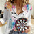 Custom Name Darts Women Casual Shirt Funny Dartboards Colorful Paint Aim Shoot Swear Repeat - Wonder Print Shop