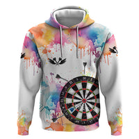 Custom Name Darts Zip Hoodie Funny Dartboards Colorful Paint Aim Shoot Swear Repeat - Wonder Print Shop