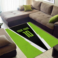 Personalized Custom Bass Fishing Area Rug Jumping Fish Graphic and Green Black Honeycomb - Wonder Print Shop
