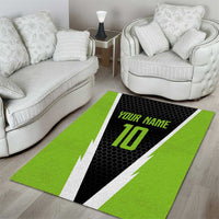 Personalized Custom Bass Fishing Area Rug Jumping Fish Graphic and Green Black Honeycomb - Wonder Print Shop