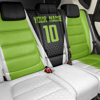 Personalized Custom Bass Fishing Back Car Seat Cover Jumping Fish Graphic and Green Black Honeycomb - Wonder Print Shop